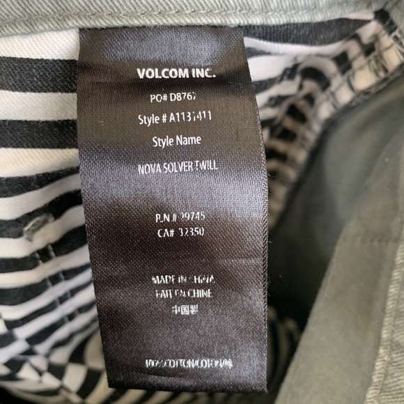 Volcom Modern Straight Leg Nova Solver Green Pants sz 28 - Picture 7 of 7